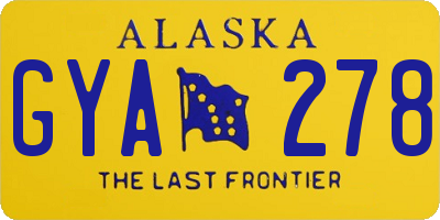 AK license plate GYA278