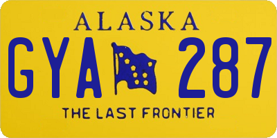 AK license plate GYA287