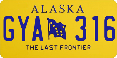 AK license plate GYA316