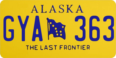 AK license plate GYA363