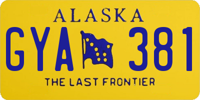 AK license plate GYA381