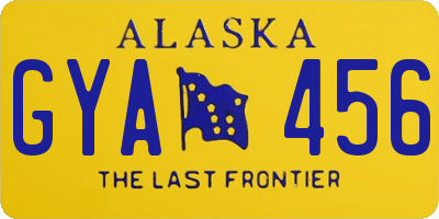 AK license plate GYA456