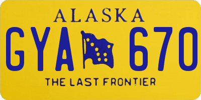 AK license plate GYA670