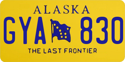 AK license plate GYA830