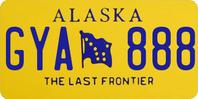 AK license plate GYA888