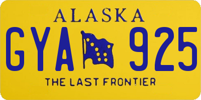 AK license plate GYA925