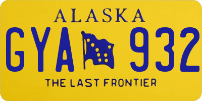 AK license plate GYA932