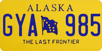 AK license plate GYA985