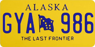 AK license plate GYA986