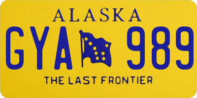 AK license plate GYA989