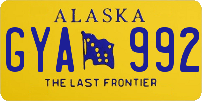 AK license plate GYA992