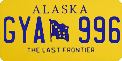 AK license plate GYA996