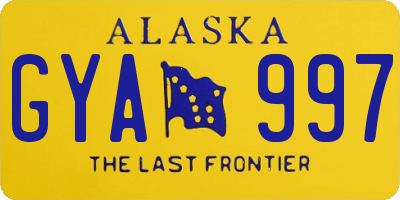 AK license plate GYA997