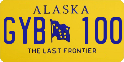 AK license plate GYB100