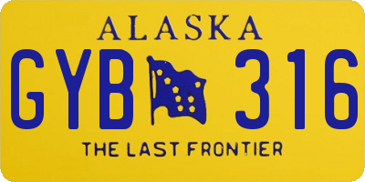 AK license plate GYB316