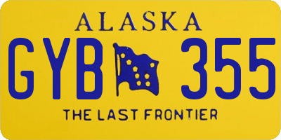 AK license plate GYB355