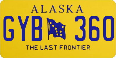 AK license plate GYB360