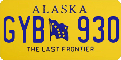 AK license plate GYB930
