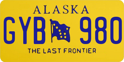 AK license plate GYB980
