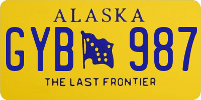 AK license plate GYB987