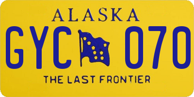 AK license plate GYC070