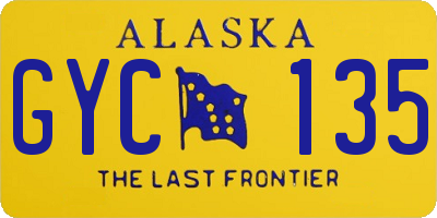 AK license plate GYC135