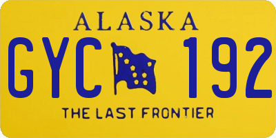 AK license plate GYC192