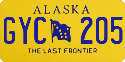 AK license plate GYC205
