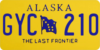 AK license plate GYC210