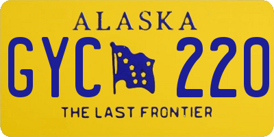 AK license plate GYC220