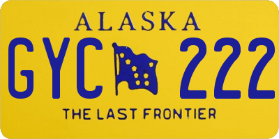 AK license plate GYC222
