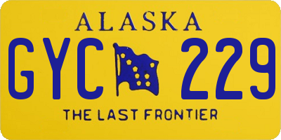 AK license plate GYC229