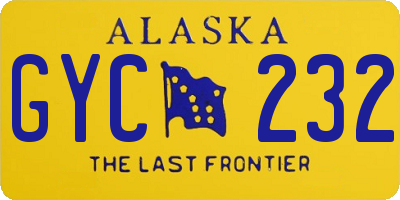 AK license plate GYC232