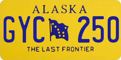 AK license plate GYC250
