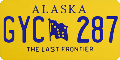 AK license plate GYC287
