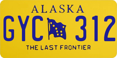 AK license plate GYC312
