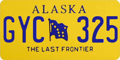 AK license plate GYC325