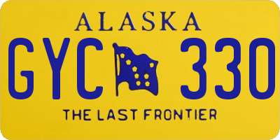 AK license plate GYC330