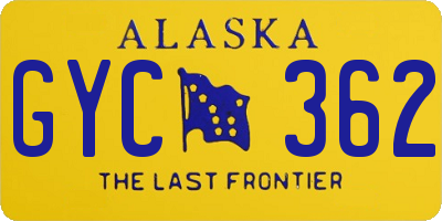 AK license plate GYC362