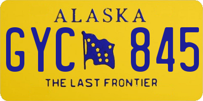 AK license plate GYC845
