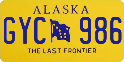 AK license plate GYC986