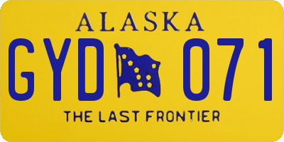 AK license plate GYD071