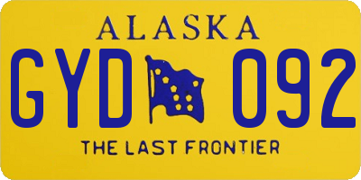 AK license plate GYD092
