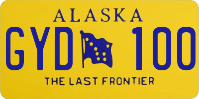 AK license plate GYD100