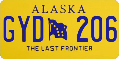 AK license plate GYD206