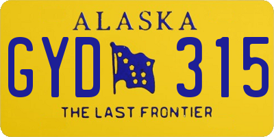 AK license plate GYD315