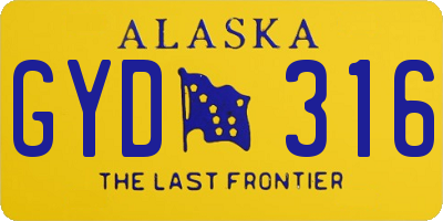 AK license plate GYD316