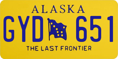 AK license plate GYD651