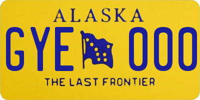 AK license plate GYE000