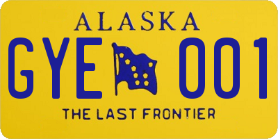 AK license plate GYE001
